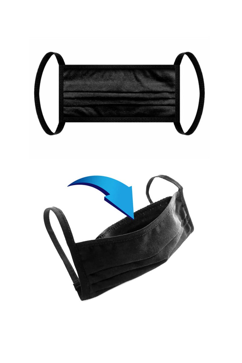 Baumwollmaske 2-lagig mit Filtertasche schwarz - STANDARD 100 by OEKO-TEX Baumwollmaske 2-lagig mit Filtertasche schwarz - STANDARD 100 by OEKO-TEX